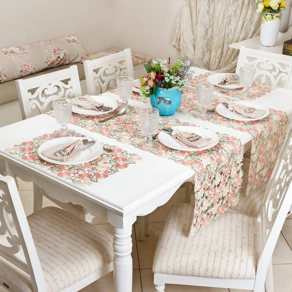 Caminho de Mesa Bordado Requinte Luxo - Argivai